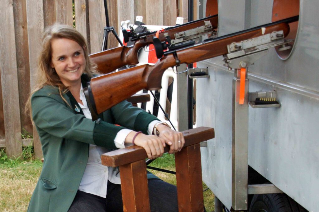 Anne Berghöfer-Weis nach ihrem goldenen Schuss
