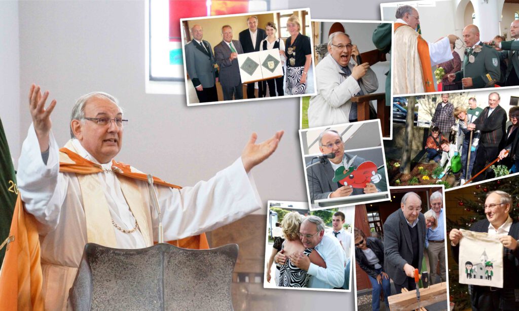 Pfarrer Sander in Aktion bei der Bürgerschützengesellschaft Quettingen