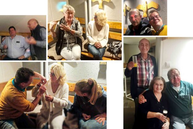 Bildcollage vom Stammtisch bei Familie Engels